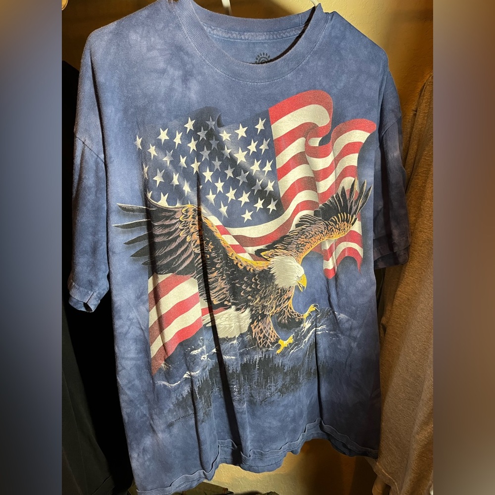 Bald Eagle American Flag XL T